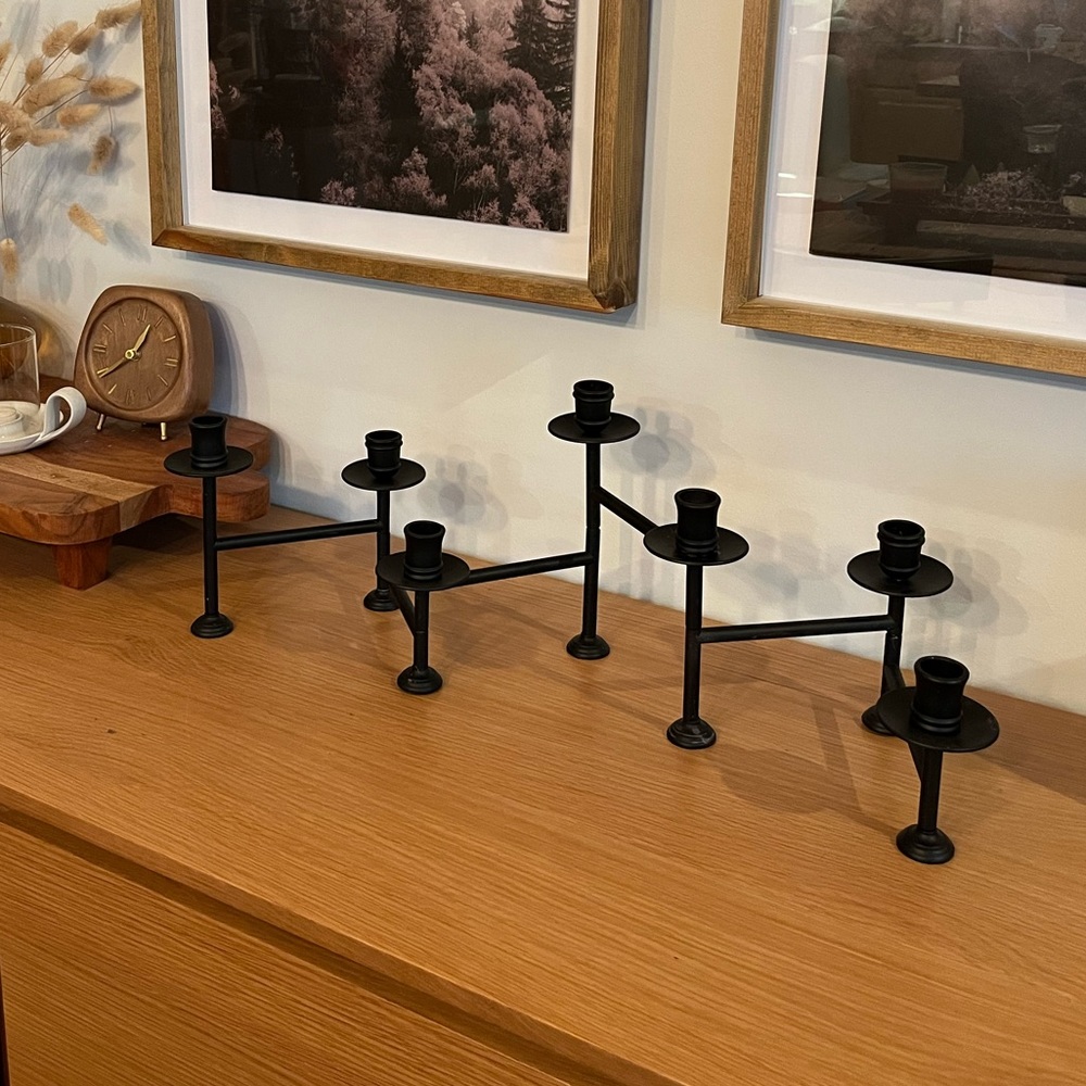 Magnolia Black candle stick holder